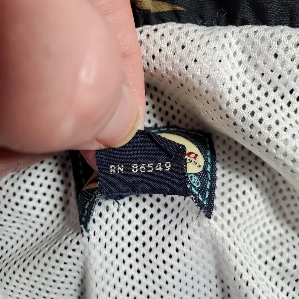 Tommy Bahama Swim Trunks Mens M Navy Floral Tropical Beach Vacation Retro Hawaii
